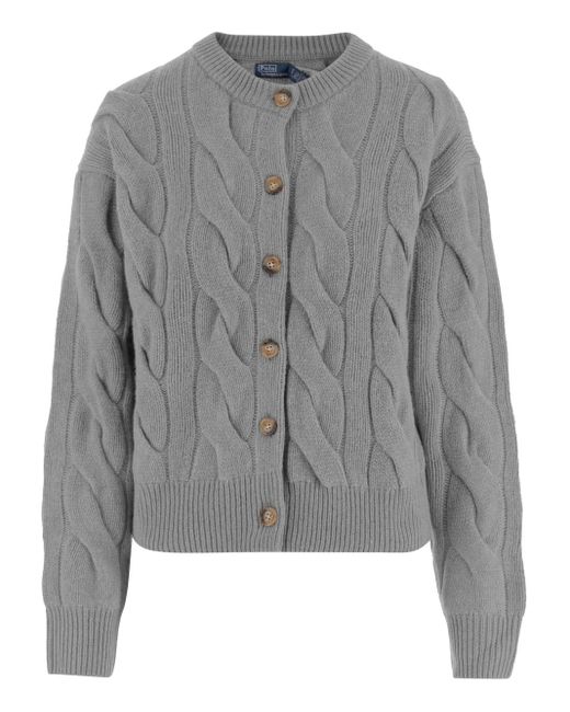 Polo Ralph Lauren ケーブルニット カーディガン Gray