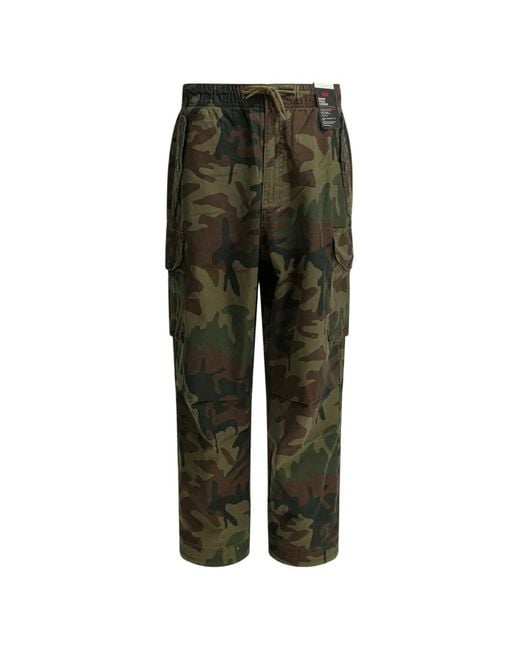 Levi's Green Baggy Field Camouflage-Print Cargo Pants for men