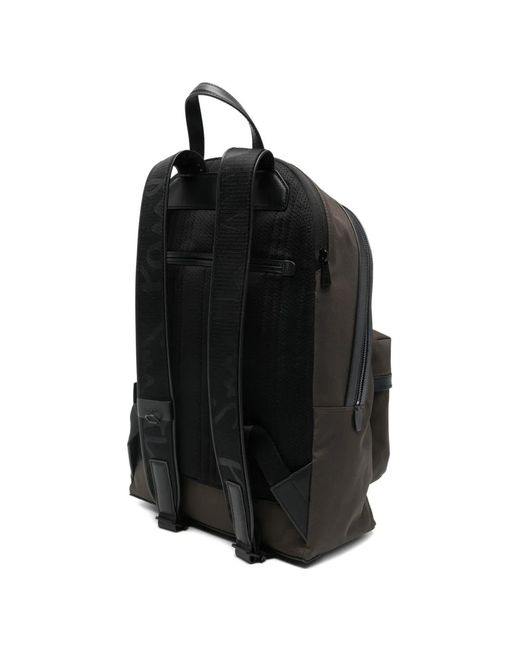 Paul Smith Black Leather-Trim Backpack for men