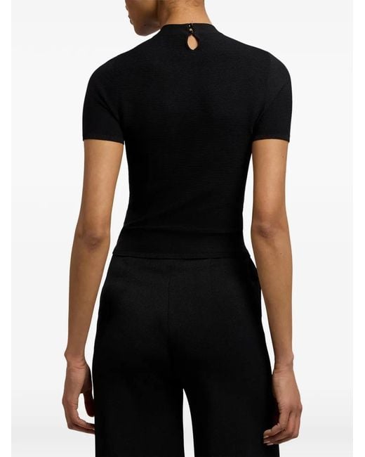 Ralph Lauren Black Short-Sleeve Knitted Top