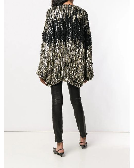 Alberta Ferretti Black Sequin-Embellished Mini Dress