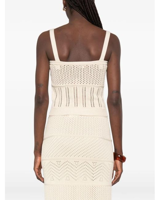 Max Mara White Open Stitch Top
