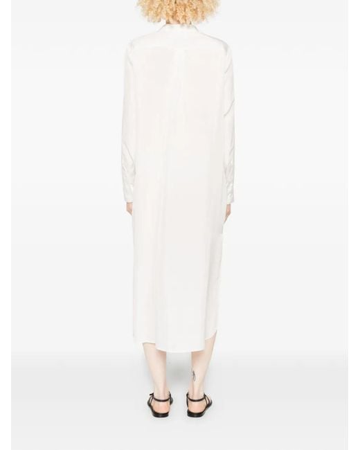 P.A.R.O.S.H. White Saxon Buttoned Midi Dress