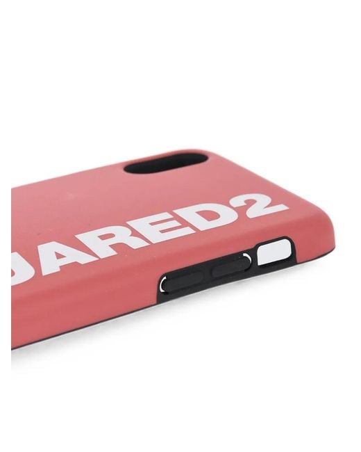 DSquared² Red Logo-Print Iphone X Case for men