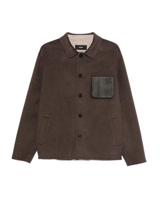 Sobrecamisa con cierre de botón Arma de hombre de color Brown