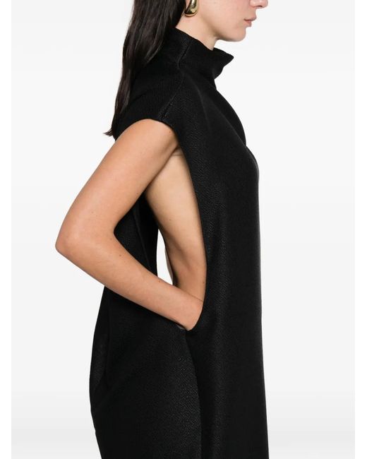 Calvin Klein Black Thea Mock-Neck Maxi Dress