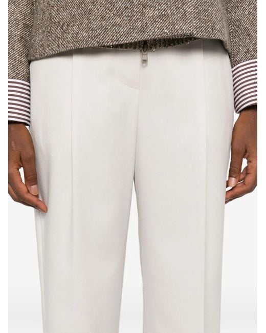 Brunello Cucinelli White Pleated-front Trousers