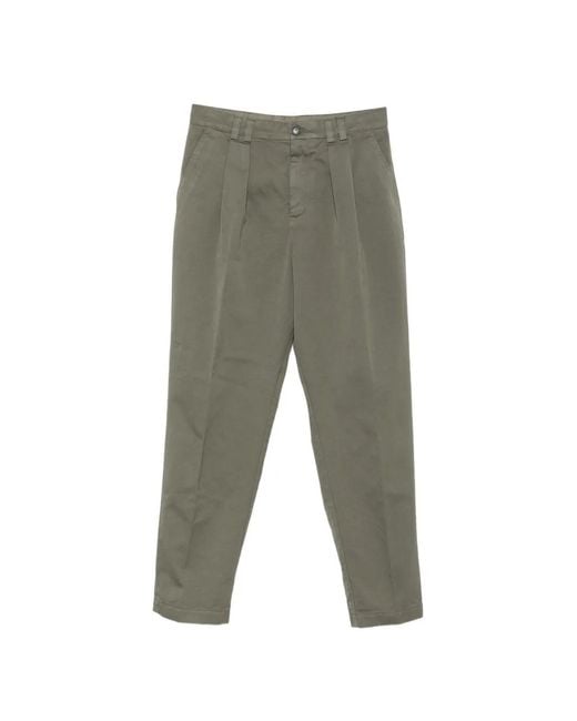 Canali Gray Pleated Tapered-Leg Trousers for men