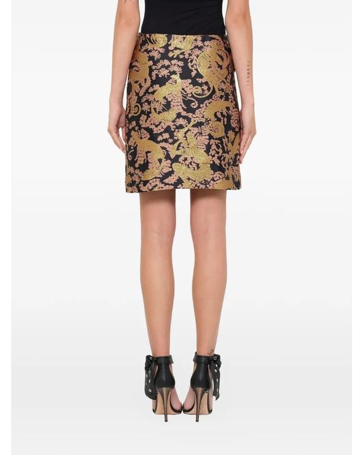 Lanvin Metallic Animal-Pattern Jacquard Mini Skirt