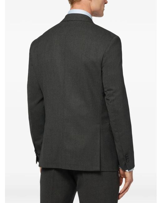 Boggi Black Flap-Pocket Wool Blazer for men