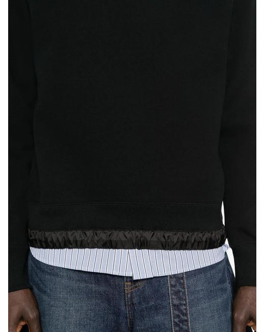 Sacai Black Drawstring Hem Sweatshirt for men
