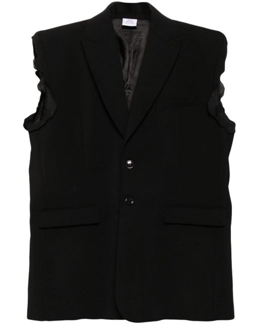 Black waistcoat with lapels hot sale