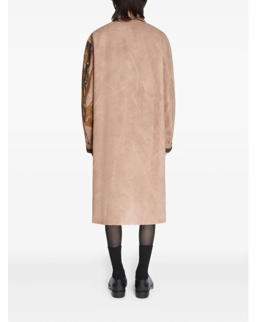 Dries Van Noten Natural Floral-Print Coat for men