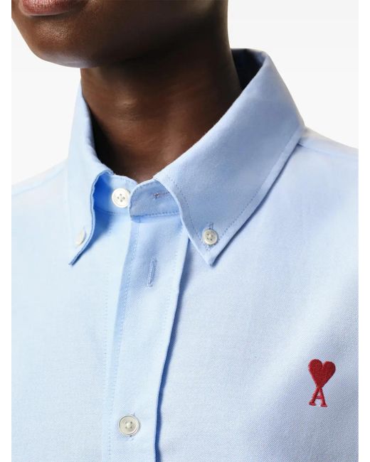 AMI Blue Sky Cotton Button-Down Shirt for men