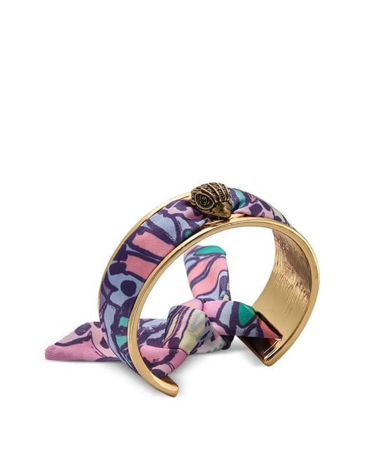 Kurt Geiger White Eagle-Head Silk-Wrapped Bracelet