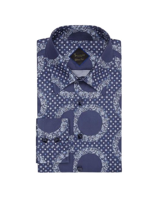 Billionaire Blue Chemise En Popeline À Imprimé Cachemire for men