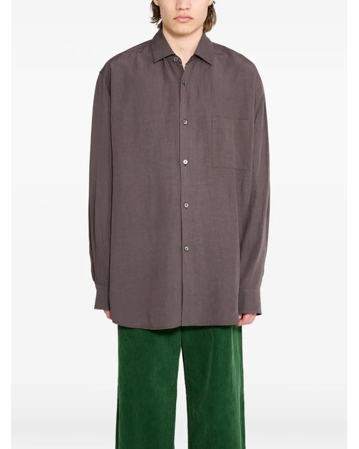 Ssstein Gray Oversized Pocket Shirt for men