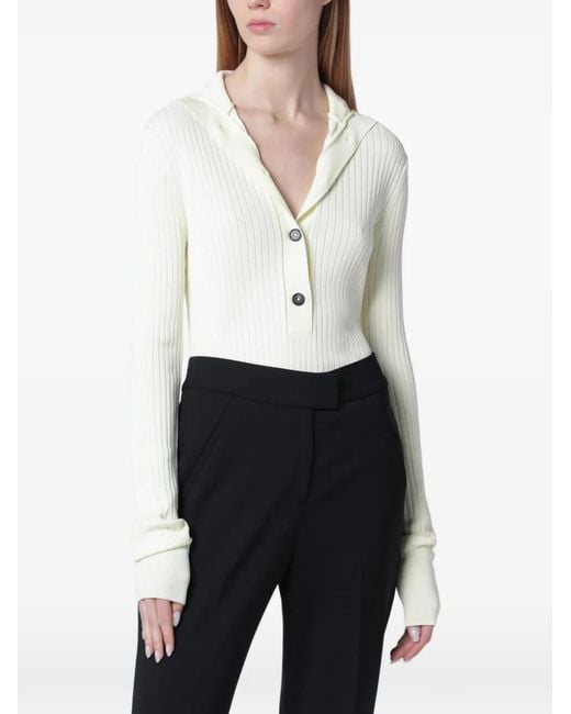 Entire studios White Button Turtleneck Sweater