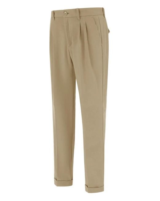 メンズ Herno プリーツ ストレートパンツ Natural