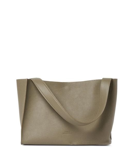 Studio Nicholson Gray Doublet Grained-Leather Shoulder Bag