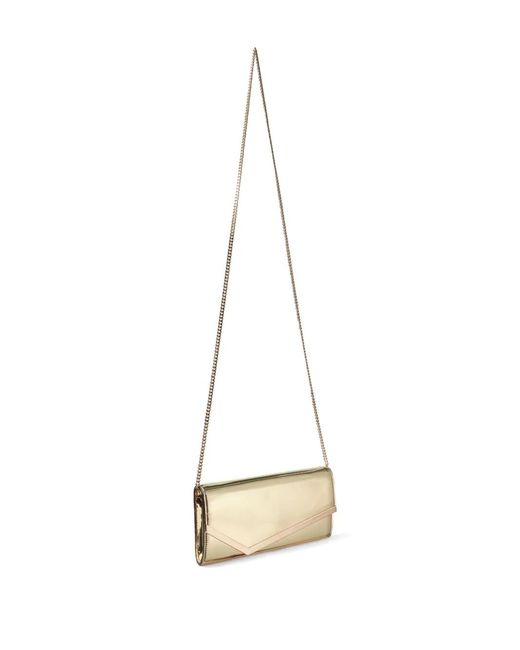 Jimmy Choo Natural Emmie' Gold-colored Handbag With Magnetic Fastening In Mirror Fabric