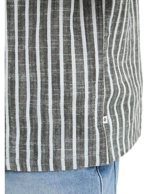 Samsøe & Samsøe Gray Striped Short-Sleeve Shirt for men
