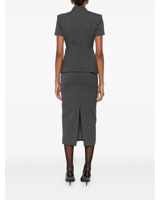 Self-Portrait Black Flower Detail Tailored Midi Dress