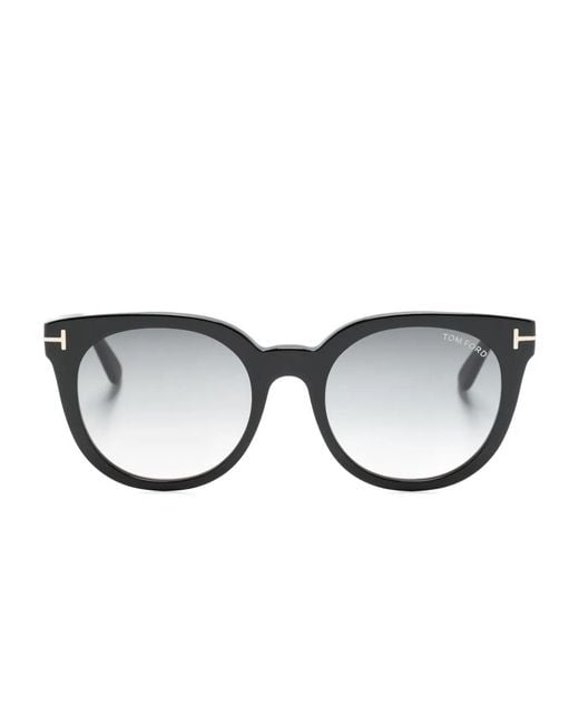 Tom Ford Black Moira Round-Frame Sunglasses