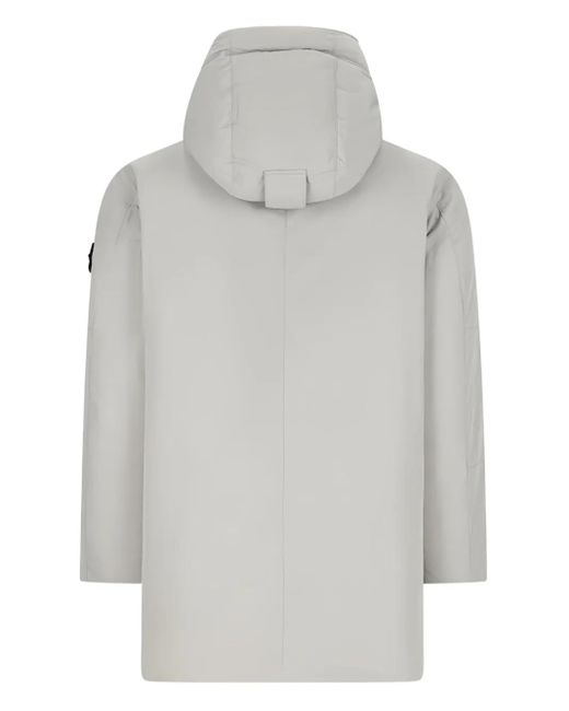 Stone Island Gray Hooded Parka Coat for men