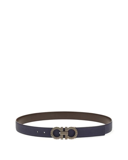Ferragamo White Reversible And Adjustable Gancini Belt for men