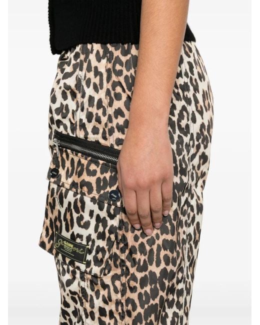 Ganni Brown Duchesse Nylon Cargo Pants