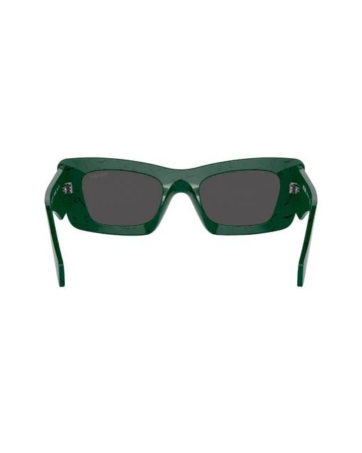 Prada Green Square-Frame Sunglasses