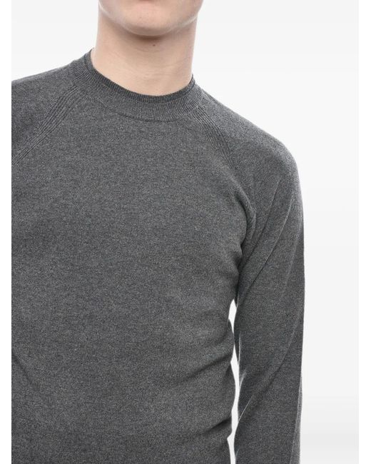 Paolo Pecora Gray Raglan-Sleeve Sweater for men