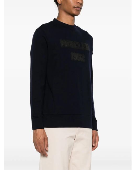 Moncler Black Logo-Patch Sweatshirt for men