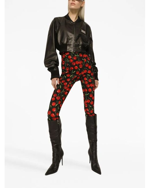 Dolce & Gabbana Black Leather Cropped Jacket