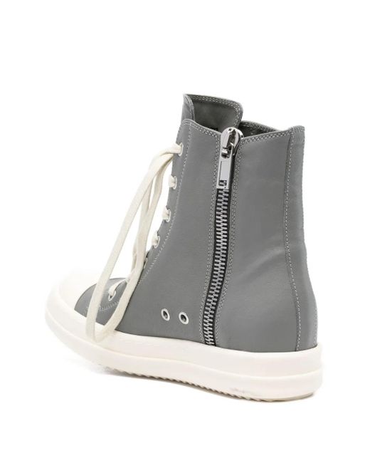 Rick Owens Gray Hollywood Leather Sneakers