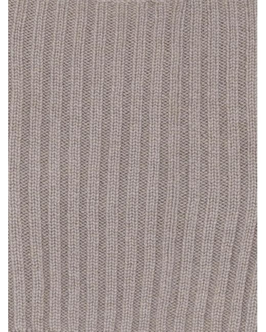 Dell'Oglio Gray Ribbed Scarf for men