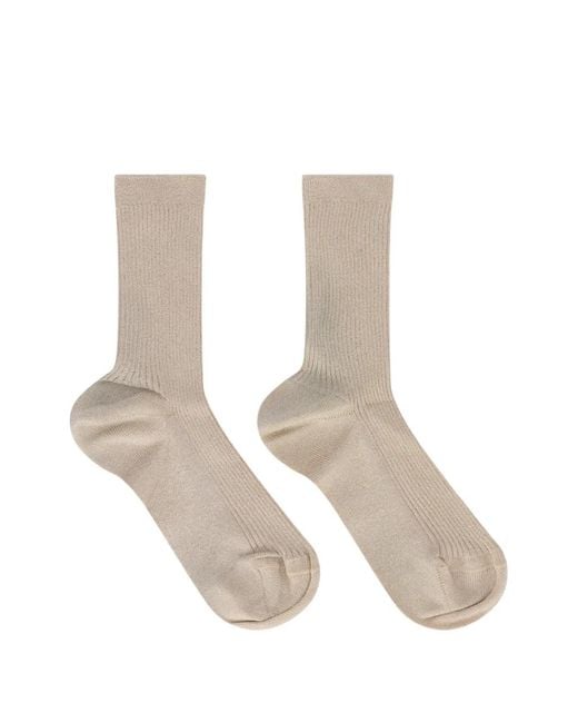 RED Valentino White Ribbed Socks