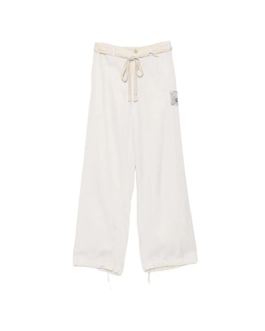 Maison Mihara Yasuhiro White Satin Trousers