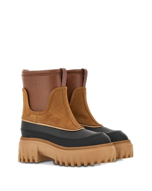 Hogan Brown H700 Suede Leather Boots