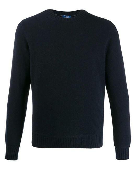 Barba Napoli Blue Round Neck Jumper for men
