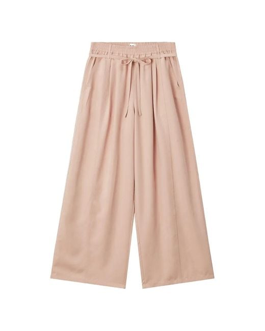 B+ AB Pink Pleated Wide-Leg Trousers