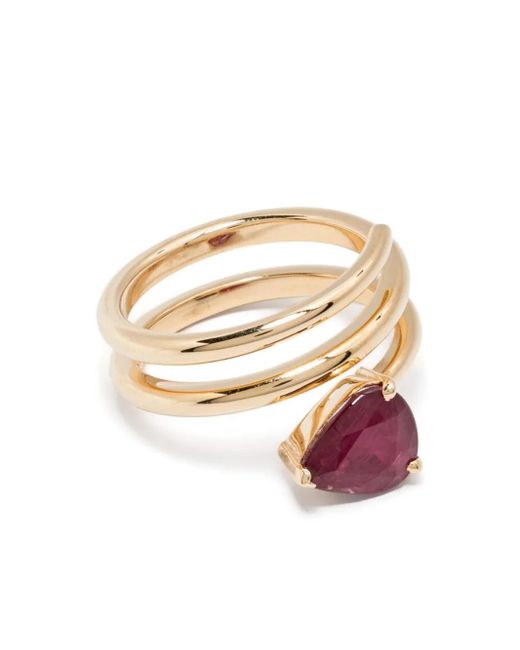 SHAY White 18K Spiral Ruby Ring
