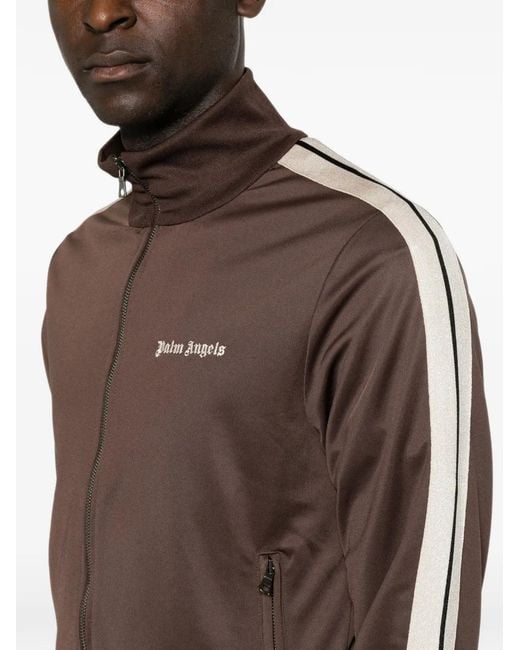 Palm Angels Brown Logo-Print Side-Stripe Jacket for men