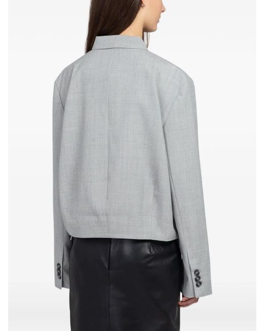 St. Agni Gray Cocoon Flap-Pocket Blazer