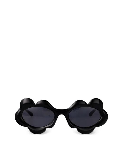 Marc Jacobs Black Flower-Frame Sunglasses