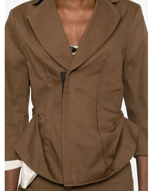 Elena Velez Brown Double-Breasted Jacket