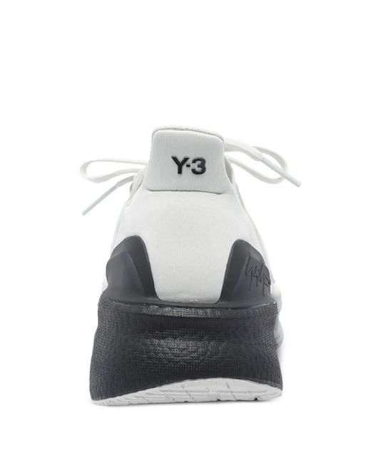Y-3 White Ultraboost Lace-Up Sneakers
