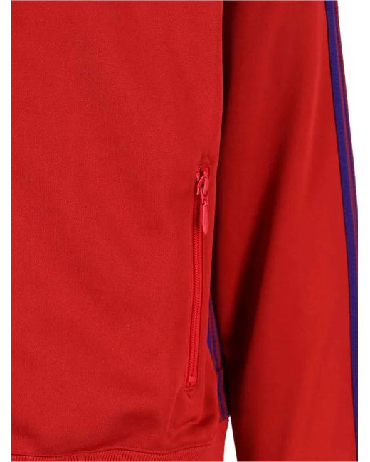 Needles Red Logo-Detail Striped Sweater for men