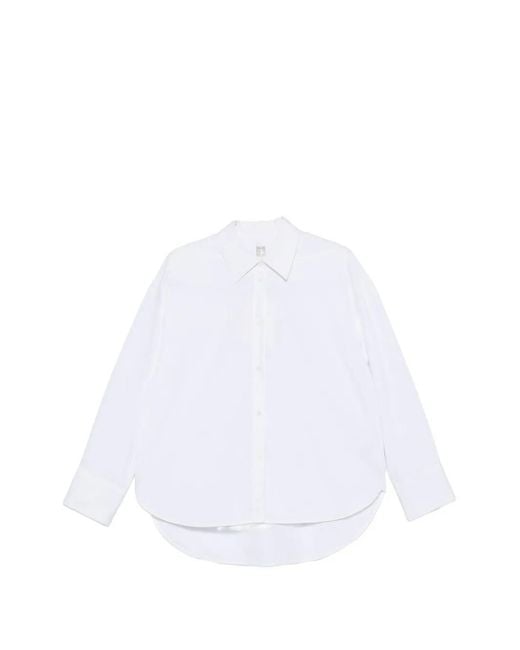 Totême White Button-Up Poplin Shirt